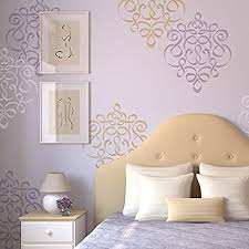 Wall stencil acanthus damask stencil royal design studio stencils. Amazon Com Ribbon Damask Wall Stencil Large Classic Design For Painting Wall Art In Nursery Or Bedroom Home Kitchen