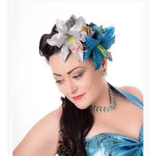 Haar Blume irisierend Gelb Glitz Signatur Glitzer Lilie & Orchidee Clip