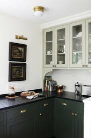 Deep Forest Green Kitchen Cabinetry Paired With A Soft Sea Foam Glass Cabinet Katie Hackworth Modern Kitchen Kitchen Renovation Kitchen Design