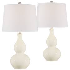 4.6 out of 5 stars. 360 Lighting Mid Century Modern Table Lamps Set Of 2 Cream Ceramic White Drum Shade For Living Room Family Bedroom Bedside Walmart Com Walmart Com