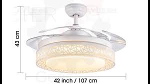 Bird Nest Dc Motor 42 Retractable Blade Ceiling Fan W Led Light Remote Youtube