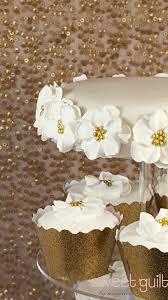 Maybe you would like to learn more about one of these? White And Gold Flowers Cupcakes Sugar Flowers Chic Decor Glamorous Luxury Desserts Sweet Guilt By Angelica Wedding Cupcakes Edible Art Confection