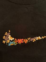Nike Embroidered Floral T Shirt Flower Embroidery Designs Embroidery Flowers Pattern Floral Embroidery Patterns