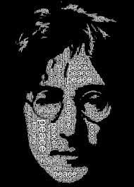 John Lennon Word Portrait Jeff Clark Typography Portrait Text Portrait Typographic Portrait