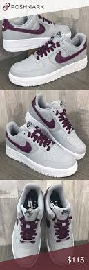 Nike By You Id Air Force 1 Grey Burgundy White In 2020 Nike Nike Af1 Air Force