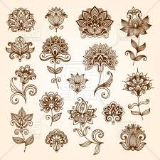 Collection Of Mehndi Style Ornamental Flowers Tracery For Tattoo 29830 Download Royalty Free Vector Clipart Eps Flower Henna Henna Tattoo Mehndi Style