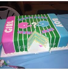 I made a giant pull string gender reveal pinata and brought it outside to do the actual reveal. Gender Reveal Football Cake Gender Reveal Football Invitations