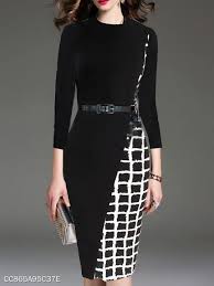 Black And White Checkered Bodycon Dress Round Neck Checkered Bodycon Dress Berrylook Fashion Trends Styles Winter Clothes Fashionista Berrylook Clothes For Women Bodycon Dress Fashion Dresses