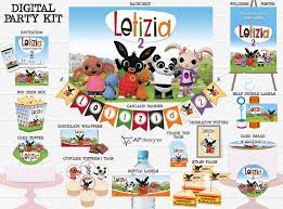 Digital Bing Party Kit Party Decor Party Supplies Invitation Backdrop Tags Labels Poster B Feste Di Compleanno A Tema Feste A Tema Idee Per Feste A Tema