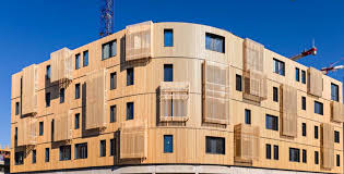 Facade De Ywood Marseille Plus Haut Bureau En Structure Bois Massif De France Et Futur Siege De Nexity Pour La Region Avec Images Batiments En Bois Batiment Facade Bois