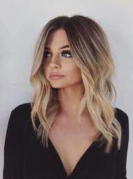 A wide forehead can be easily disguised with an off centre parting and hair styled to. Dark Blonde Ombre Hair Medium Length Hair Blonde Balayage Ombrehaircolors Blonde Haircuts Hair Styles Short Balayage