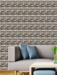 3d Layered Bricks Print Tile Stickers 10pcs Brick Wallpaper Living Room Brick Wallpaper Printed Tile