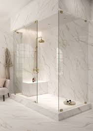 This is a very unique blend of design. Naturale Calacatta Gold Sinterclad Classic Bathroom Design Bathroom Decor Luxury Bathroom Inspiration Decor