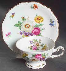 Meissen Floral Footed Cup Saucer Set By Mitterteich Cup And Saucer Set Tea Cups Vintage Cup And Saucer