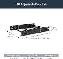StarTech.com 2U Universal Rack Mount Rails - for 19in Server Rack Enclosure  or Cabinet - Adjustable A/V Rack Rails (UNIRAILS2U)
