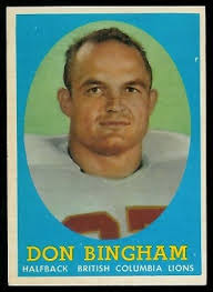 1958 Topps CFL Football Card #13: Don Bingham
