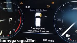 how to reset low tyre pressure light tpms