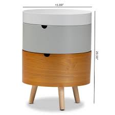 These white round nightstand features exciting and sophisticated patterns. Round Nightstands Bedside Tables Target
