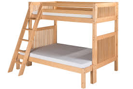 Do you assume natural wood bed frame twin seems to be great? Twin On Full Bunk Bed Mission Angle Ladder Natural
