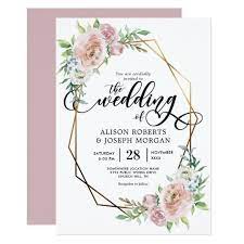 Pastel Watercolor Floral Geometric Frame Wedding Invitation Zazzle Com Watercolor Wedding Invitations Wedding Invitations Country Wedding Invitations