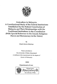 Padmanabha rau, 1986, malaysian current law journal edition, in english. Pdf Federalism In Malaysia A Constitutional Study Of The Federal Institutions Established By The Federal Constitution Of Malaysia And Their Relationships With The Traditional Institutions In The Constitution With Special Reference To