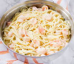 Four Cheese Garlic Shrimp Pasta Recipe Garlic Shrimp Pasta Garlic Shrimp Shrimp Pasta