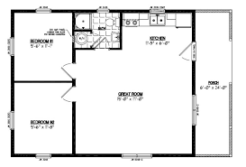 One bedroom one bath photo gallery. 24x36 Settler Certified Floor Plan 24sr501 Custom Barns And Buildings The Carriage Shed