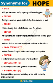 Hope Synonym 18 Synonyms For Hope With Useful Examples 7 E S L Learn English Words English Words Good Vocabulary Words