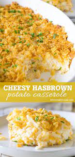 Cheesy Hashbrown Potato Casserole With A Corn Flake Topping Is A Classic Side D Cheesy Hashbrown Casserole Cheesy Potatoes With Hashbrowns Hash Brown Casserole