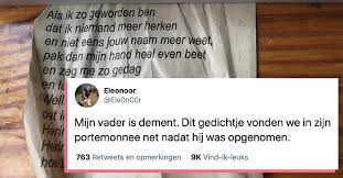 Voor de allermooiste gedichten ga je naar my home planet. Vrouw Deelt Gedicht Dat Ze Vond In Portemonnee Van Dementerende Vader