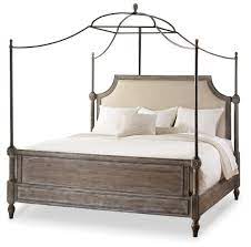 100% solid pine, great durability and value. Hooker Furniture True Vintage King Upholstered Canopy Bed Fabric In Light Wood 5701 90166