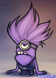 Purple Minion How To Draw An Evil Minion Despicable Me 2 Step By Step Characters Minion Drawing Minion Painting Minion Art