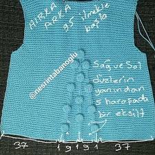 Hirka Arka 95 Ilmek Ile Basla 37 Ilmek Harosa 1 Duz 9 Harosa 1 Duz 9 Harosa 1 Duz Kalan Ilmekler Harosa Sag Ve Sol Baby Knitting Patterns Orgu Bebek