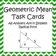 Geometric Mean Task Cards Geometric Mean Task Cards Word Problems