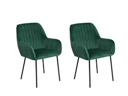 Set Of 2 Velvet Dining Chairs Emerald Green Wellston Beliani Co Uk Dining Chairs Upholstered Dining Chairs Velvet Dining Chairs