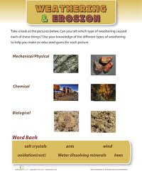 Weather Erosion Weathering And Erosion Earth And Space Science Free Science Worksheets