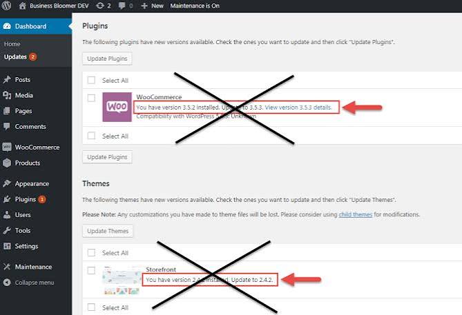 WooCommerce: Disable Update Notifications @ WordPress Dashboard