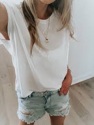 Cute Summer Outfit Jean Shorts And Tee Marble Slides Life With A Co By Amanda L Conquer