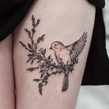Small Bird And Rose Tattoo Olga Nekrasova On Instagram Tiny Birdie With Branches Tattoo Tattoos Ink Inked Tattooed Tattooist Desi Bird Tattoos For Women Tattoos Tattoos For Women