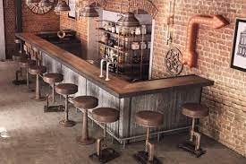 Instead, get yourself some kitchen wall shelves that allow you to have your everyday items close at hand. 50 Elegant Industrial Style Home Bar Ideas Industrial Bar Design Industrial Style Home Industrial Home Bar