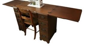 Lot Art Elna Carina Electronic Sewing Machine And Knee Hole Sewing Table