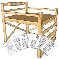 Platform bed with floating nightstands Diy Queen Size Loft Bed Plans Novocom Top