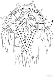 Horde Crest By Mimizu Warcraft Art Simple Line Drawings Art