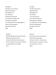 De la providencia gramática de inglés 1. Padre Nuestro Y Ave Maria En Ingles