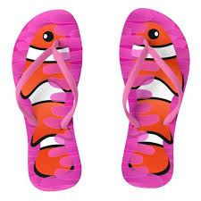 Clown Fish And Pink Sea Anemone Flip Flops