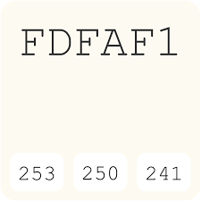 The wrong shade of white can feel clinical and stale, or even a bit too creamy. Fdfaf1 Hex Color Code Rgb And Paints