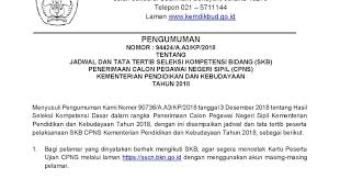 Adapun cara melihat lokasi dan jadwal tes skd cpns kemendikbud tahun 2019 di situs sscn adalah sebagai berikut Daftar Peserta Dan Jadwal Skb Cpns Kemendikbud 2018 Setiap Provinsi