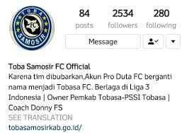 Dari liga 3 sunting promosi ke liga 2 pscs persik psgc persatu bogor persewar regulasi pemain sunting regulasi pemain untuk liga 3 musim 2019 seperti tertuang dalam surat edaran pssi pusat nomor: Ig Indosupporter Twitter à²¨à²² à²² Akun Ig Produtafc Ganti Nama Menjadi Toba Samosir Yg Mulai Ikut Liga 3 Belum Jelas Ini Pro Duta Yg Reinkarnasi Atau Memang Klub Baru Https T Co C5i3sxc6rx