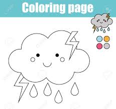 Tu vas pouvoir te reposer un peu. Coloriage Avec Le Caractere Mignon De Nuage Colorie L Activite De Dessin De L Image Jeu Educatif Pour Enfants D Age Prescolaire Theme De La Meteo Activite Pour Enfants Imprimable Clip Art Libres De Droits