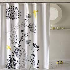 Grey Black White Yellow Shower Curtain Black Shower Curtains White Shower White Shower Curtain